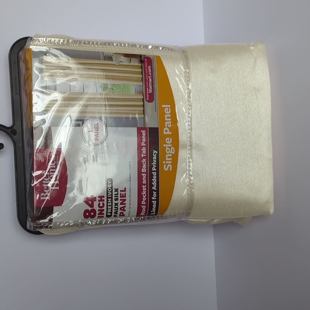 Better Homes and Gardens Panel Curtain Lined Faux Silk Fresh Ivory NEW